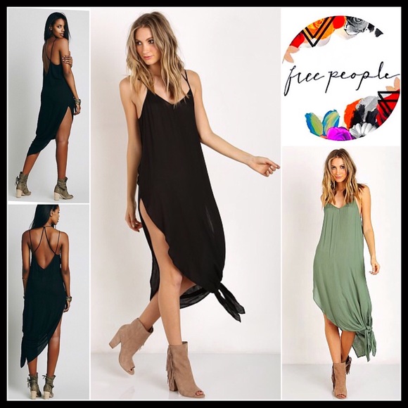 FREE PEOPLE BLACK Maxi MIDI Slip Dress - Picture 5 of 7